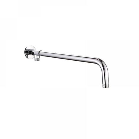 Braccio doccia in acciaio inox con supporto in rame, adatto per soffione doccia (38 cm)