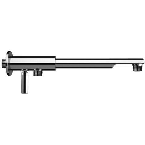 REMER RUBINETTERIE Braccio doccia minimal in ottone cromato 30 cm con deviatore