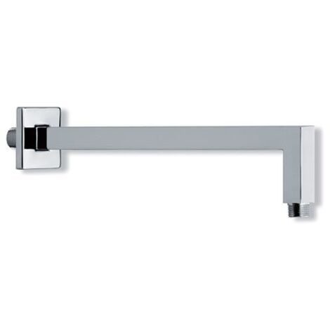 Braccio doccia quadrato in ottone cromato  cm 35