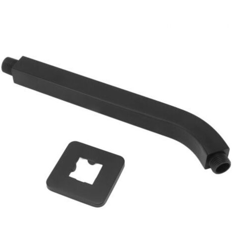 Braccio doccia quadrato in ottone da parete, antiruggine, con prolunga di 25 cm, adatto per bagni, finitura galvanizzata.