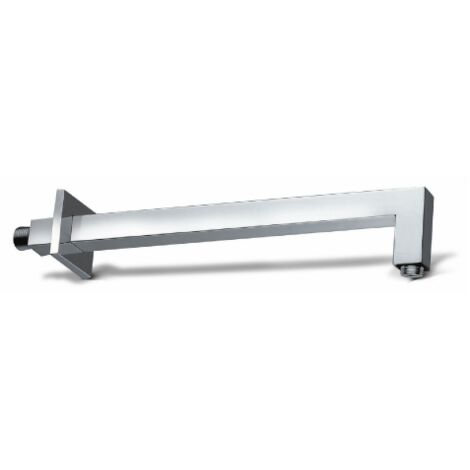 Braccio doccia quadro in ottone pesante 40 cm attacchi G1/2" con rosone 60 x 60 mm accessori bagno doccia