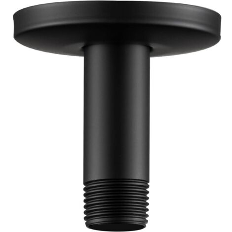 Braccio doccia, soffione doccia da 10 cm, braccio dritto, compatibile con soffione fisso e doccia ad alta pressione, nero