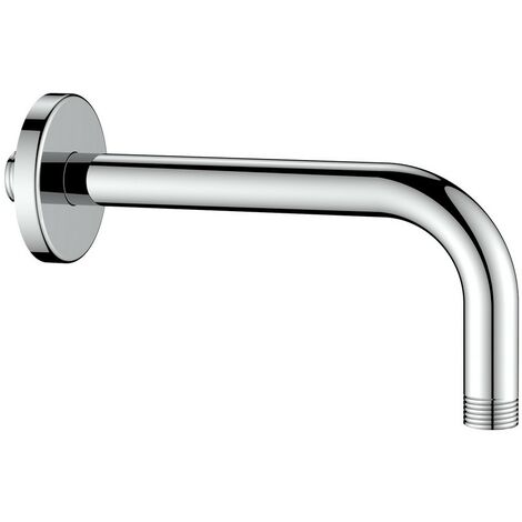 Braccio doccia tondo curvo con rosone cromato diametro 20mm lunghezza 20cm idrobric sapbra0039cr