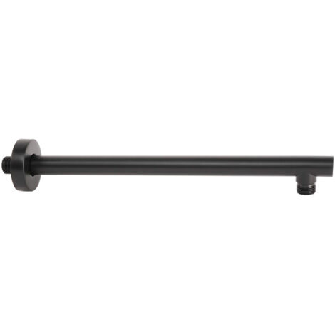 Braccio Doccia Tondo Nero Opaco Flat 35,5 Cm Metaform