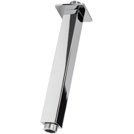Braccio doccia verticale in ottone cromato 20cm design quadrato