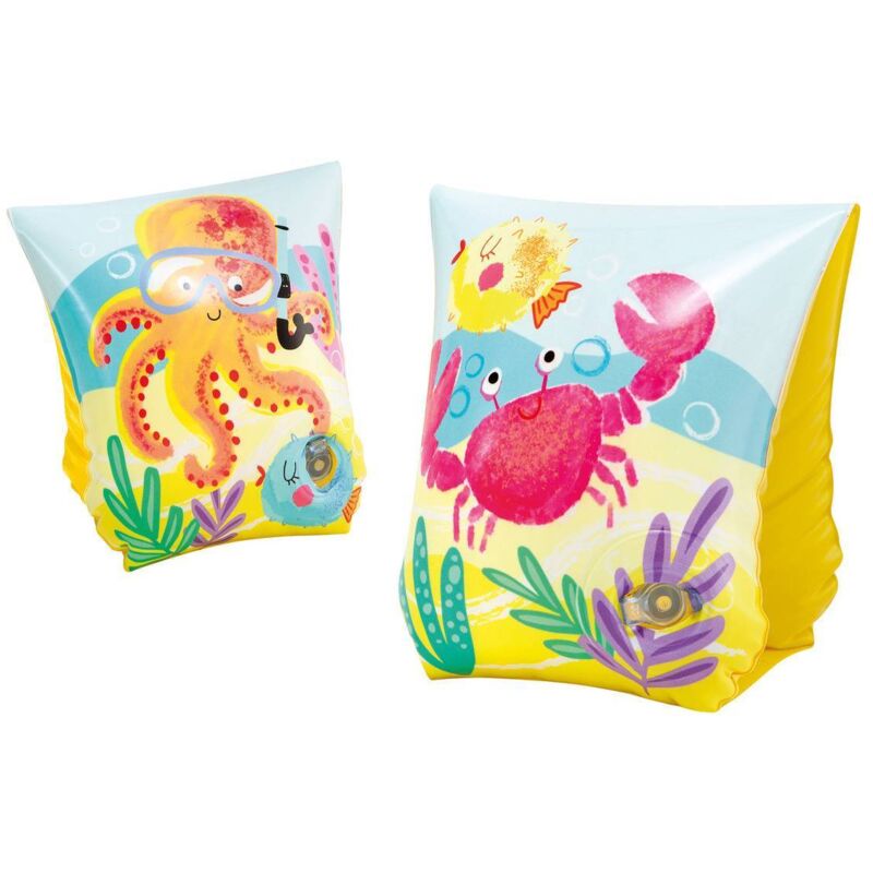 58652 Braccioli Fun Fish Gonfiabili 23x15 Cm In Vinile Adatti Per B...