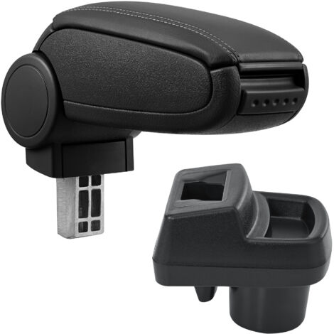 Bracciolo Centrale per Opel Corsa F - Similpelle Nero con Cucitura Nera pro.tec