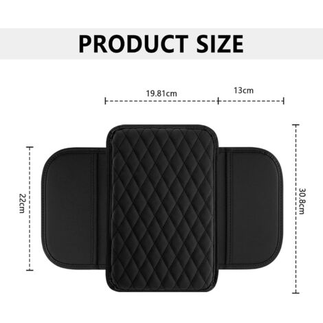 Bracciolo per auto migliorato, cuscino universale per bracciolo per auto con due tasche, comodo accessorio per interni auto per la maggior parte delle auto, camion e SUV (nero)