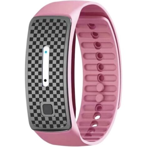 Bracelet anti-moustiques ultrasonique, 3 modes, étanche, rechargeable, pour le camping, la pêche, les sports de plein air (rose)