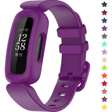 Bracelet de montre Compatible avec Fitbit Versa 2, Cuir - Violet