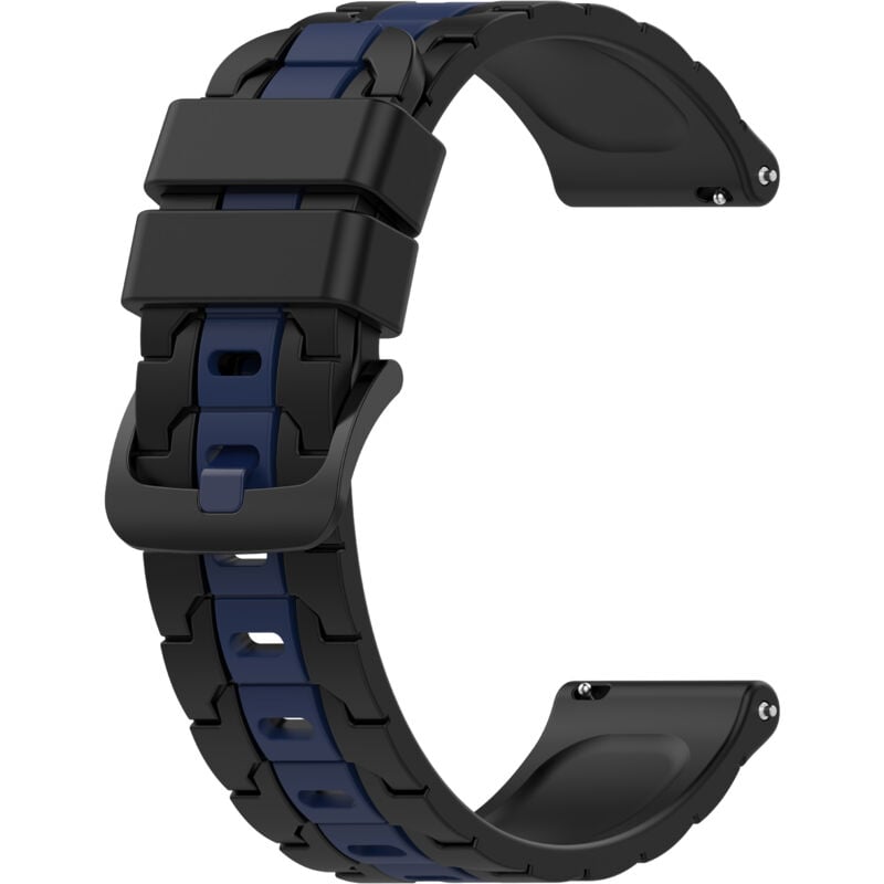 Fei Yu - Bracelet de montre en silicone noir/bleu 22 mm