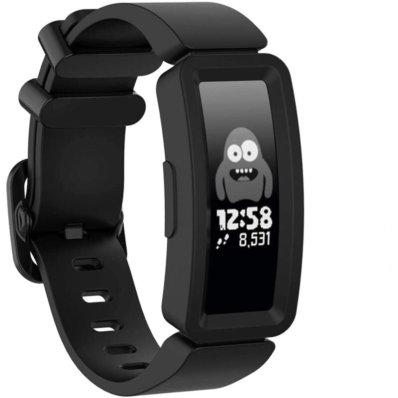 Fei Yu - Bracelet en silicone noir pour Fitbit Ace 2/Inspire/Inspire hr