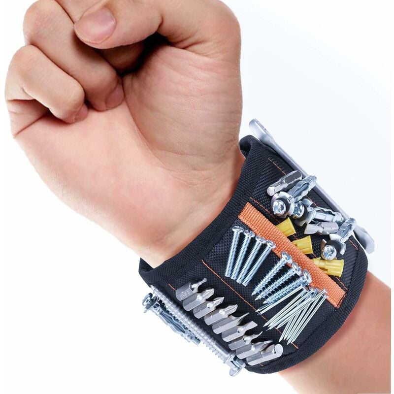 Ersandy - Bracelet magnétique avec aimants puissants pour maintenir vis, clous, petits outils, cadeau spécial pour homme, électricien, mécanicien,