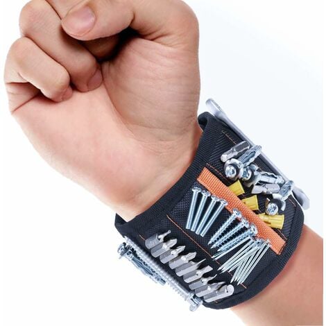 Outil de bracelet magnétique Bracelet magnétique Bricoleur avec 15 aimants  puissants Meilleurs cadeaux pour hommes pour électriciens, artisans, hommes  de bricolage