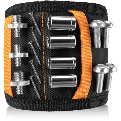 Bracelet Magnetique Homme Bricolage RéGlable avec 20 Aimants Super Puissants Bracelet pour Vis de Retenue, Ciseaux
