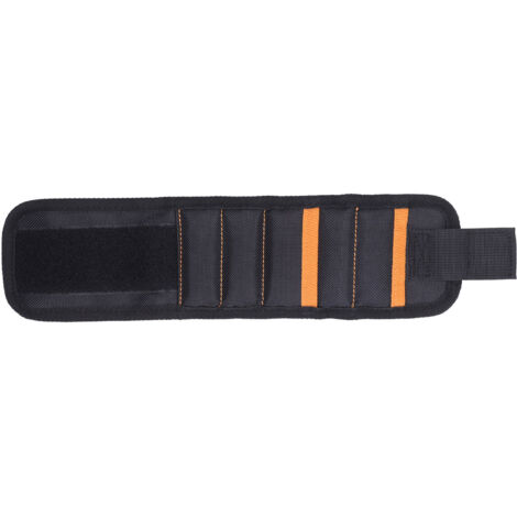 Bracelet magnétique léger en tissu Oxford, 5 cases et doubles poches pour outils de bricolage et menuiserie.