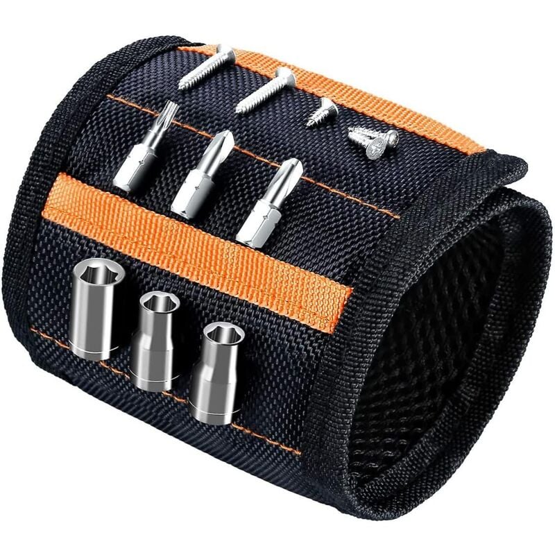 Bracelet magnétique pour vis Outil magnétique Bracelet Magnétique Gadget Poignet Porte-outil pour tenir des vis Clous Forêts