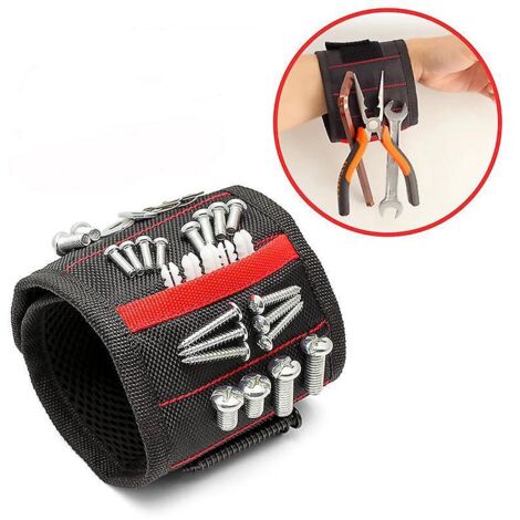 bracelet Magntique Rglable Avec 15 Aimants Puissants, Ceinture D'outils De Bracelet Avec 4 Fentes De Stylos Pour Tenir Des Petits Outils, Cadeau P