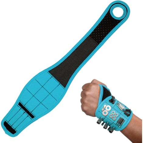 Bracelet porte-outils magnétique bleu