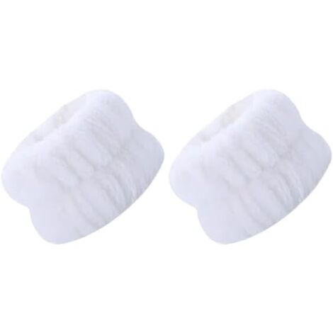 Bracelet réutilisable, bracelet spa, serviette douce en microfibre pour le visage, le yoga, la course à pied et le sport (femmes et filles), bracelet – blanc – lot de 2