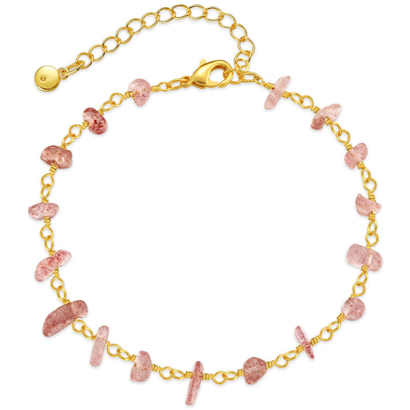 Bracelets De Cheville Tendance Pour Femme – Style Rétro Décontracté À Rayures Irrégulières, Bracelet De Cheville Réglable En Pierre Naturelle, Bijoux