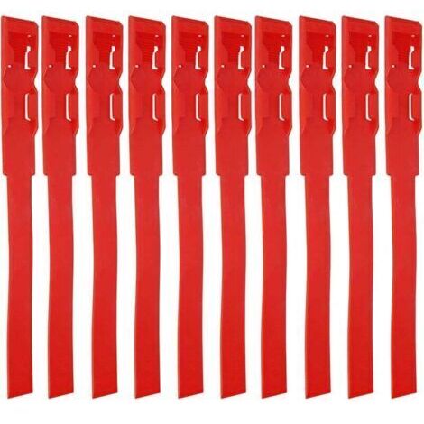 Bracelets d'identification pour vaches, 10 pièces, colliers d'identification pour bétail (rouge)