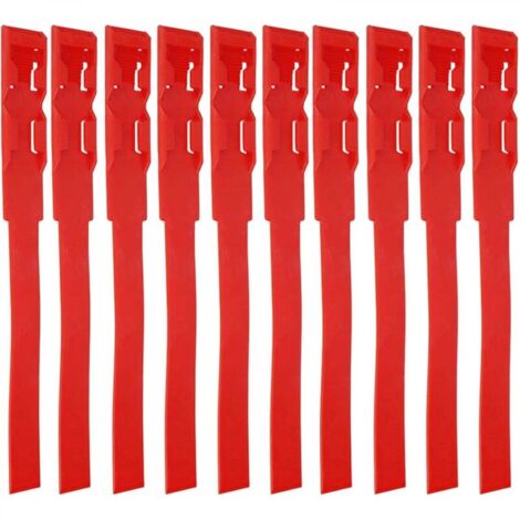 Bracelets d'identification pour vaches, 10 pièces, colliers d'identification pour bétail (rouge)