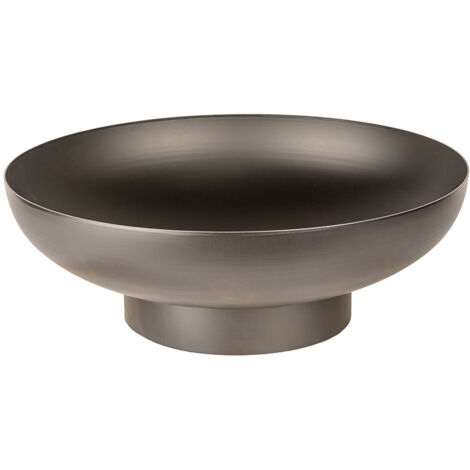 Braciere a Legna Ø40x13,5 cm Elegante in Acciaio Nero Alta Temperatura