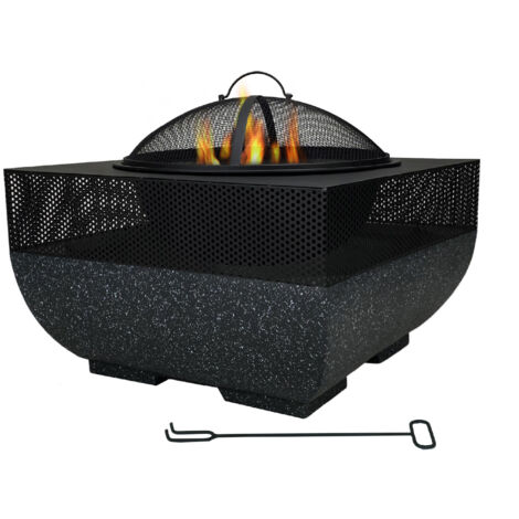 Braciere BBQ 2 in 1 da Esterno – Scalda e Cucina in Giardino con Griglia Inclusa in Acciaio e Pietra Il Gruppone