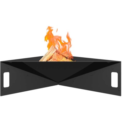 Braciere da giardino Kratki Fire Pyramid da appoggio, asimmetrico, triangolare, dimensioni L79 x L68,5 x H22,7 cm, peso 16,8 kg, realizzato in robusto acciaio resistente al calore