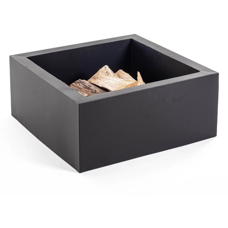 Braciere Quadrato Basso Nero 60x26h in Acciaio Resistente