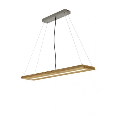 Brad Rectangular Led Suspensión Natural Wood Trio Lighting