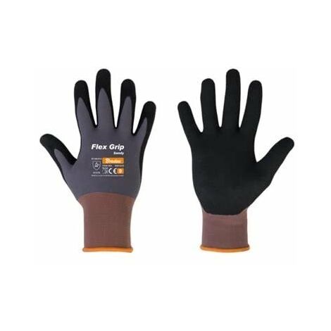 BRADAS GANTS DE TRAVAIL, FLEX GRIP, SANDY, NOIR/GRIS RWFGS11