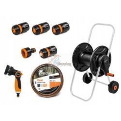 BRADAS Kit carrello avvolgitubo, completo di tubo da 1/2"x 20 mt