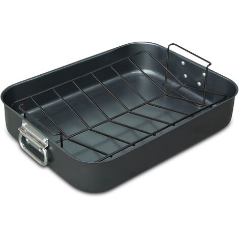 Bräter mit Grill 41X30X8,3 cm Kohlenstoffstahl