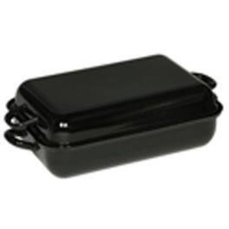 Bräter Profi 37x26x12,5cm schwarz emailliert mit Deckel
