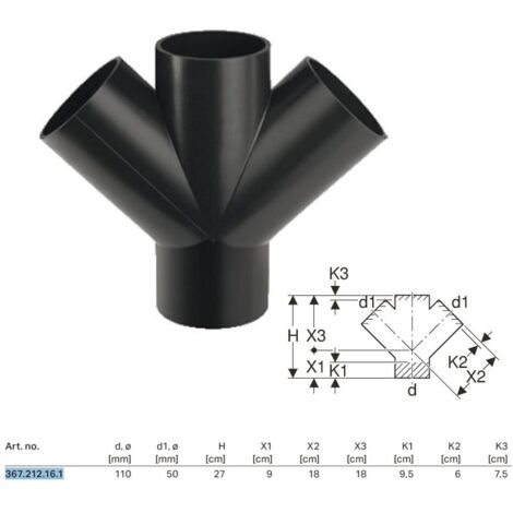 Braga 45° Geberit PE doppia ø110x50 mm 367.212.16.1