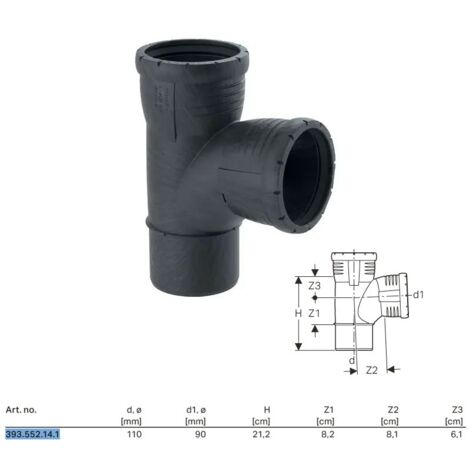 Braga curvata 87,5° Silent-Pro ø110x90 mm 393.552.14.1