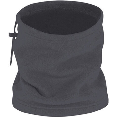 Braga de cuello y gorro polar con cordón regulador y freno, en varios colores, de tejido polar y anti-pilling ALPINE  Gris carbón