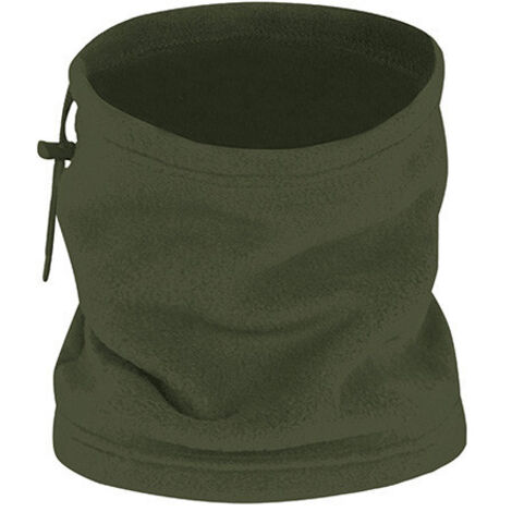 Braga de cuello y gorro polar con cordón regulador y freno, en varios colores, de tejido polar y anti-pilling ALPINE  Verde militar