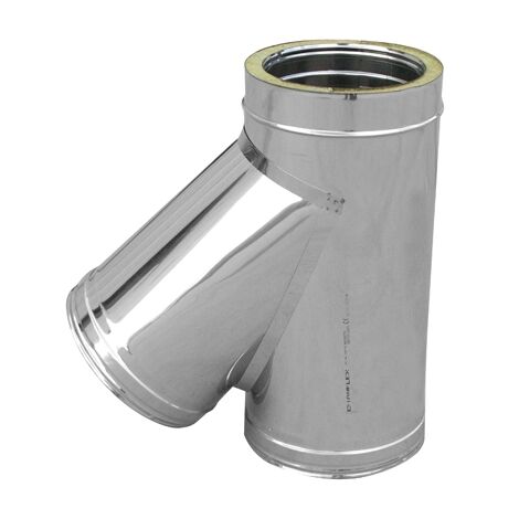 BRAGA IN ACCIAIO 316L A 45  ° DOPPIA PARETE- D. Int. 130 - D. Est. 180- DK- pezzi 1