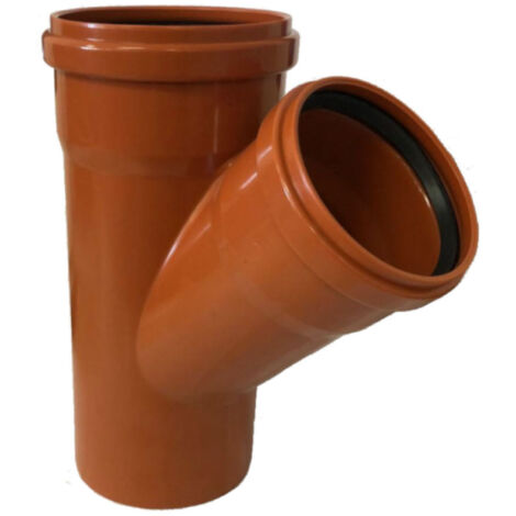 BRAGA RIDOTTA 45  ° AD INNESTO IN PVC CON GUARNIZIONE RAL 8023 -  EE ¸100/ EE ¸40  RAL 8023