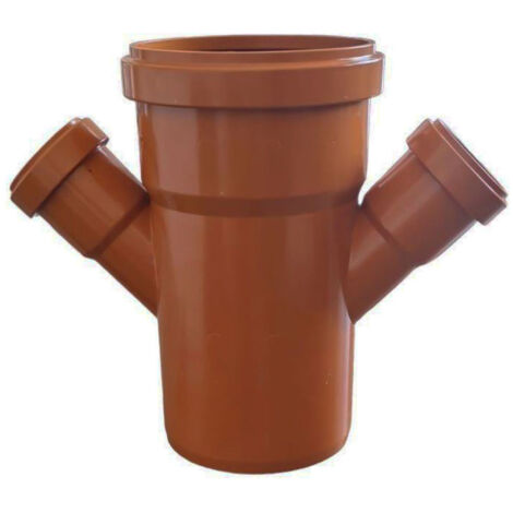 BRAGA RIDOTTA DOPPIA 45  ° AD INNESTO IN PVC RAL 8023 -  EE ¸100/ EE ¸40/ EE ¸40   RAL 8023