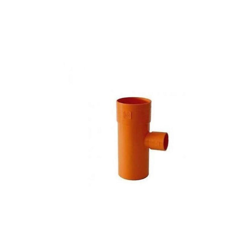 Braga tee derivazione 87° pvc ridotta rosso arancio acqua, fogna 125/40 mm