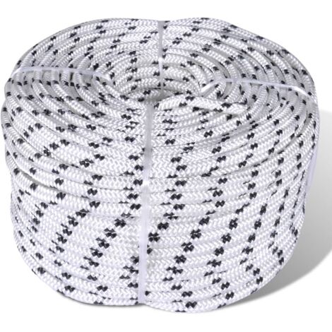 Braided Boat Rope Polyester 8 mm 500 m White