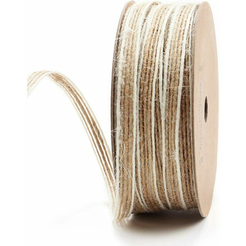 Braided Burlap Hemp Rope Rope Jute Ribbon Party Craft Decoration, 10 Yards Mixed Color Fine Raw Linen Webbing