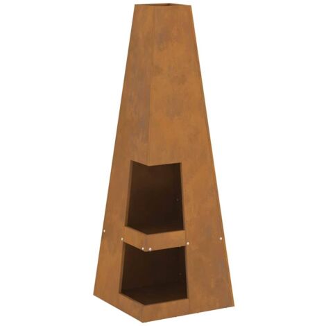 Braise Marron 35 x 35 x 100 cm Acier CFW310561
