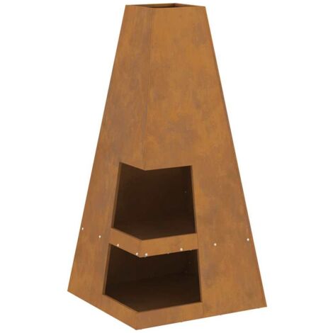 Braise Marron 50 x 50 x 100 cm Acier CFW397903