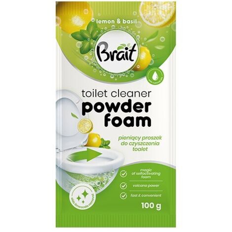 BRAIT Volcano Schaum-Toilettenreinigungspulver Zitrone & Basilikum 100 g