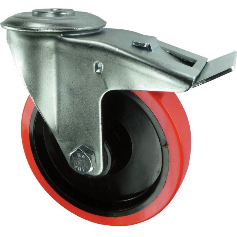 Atlas Workholders Braked Swivel Bolt Hole 1 25mm Polyurethane Tyre